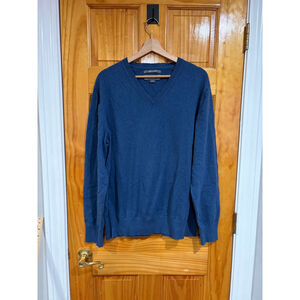 Eddie Bauer Cotton Cashmere V-Neck Sweater Men’s XL Blue